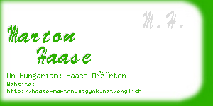 marton haase business card